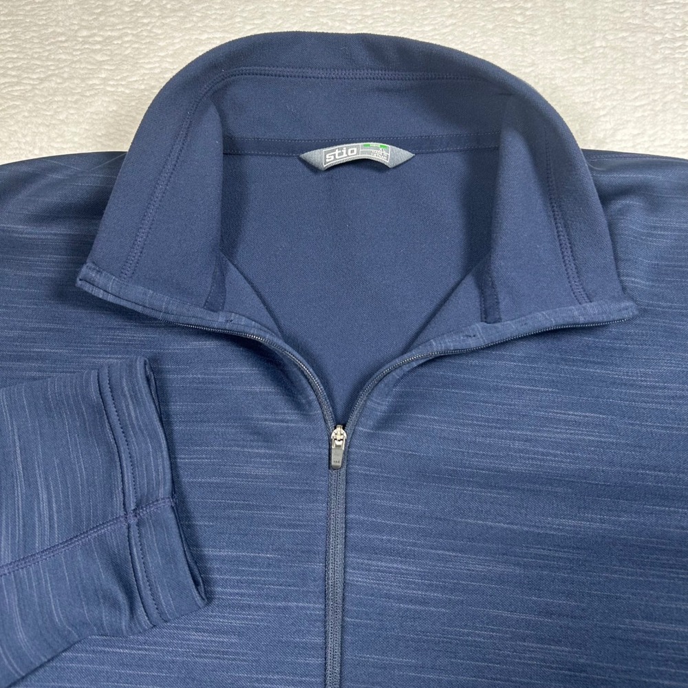 Stio Basis Quarter Zip Pullover Heathered Texture Mens XL Blue Performance Top